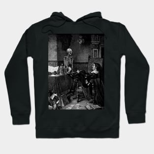 A jester contemplates a skeleton - Paul Stade Hoodie